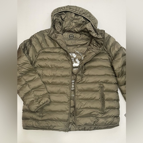 Michael Kors Quilted Nylon Puffer Jacket size XL Olive Green - Picture 1 of 5